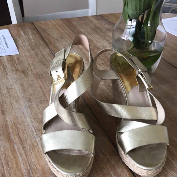Michael Kors Gold Wedges - Picture 2 of 4